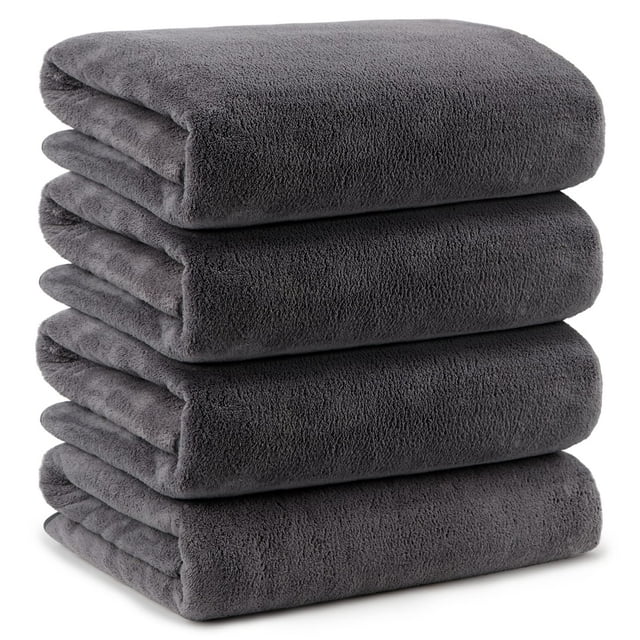 Toallas de baño Orighty, paquete de 4 unidades, microfibra suave al tacto, 70 x 140 cm