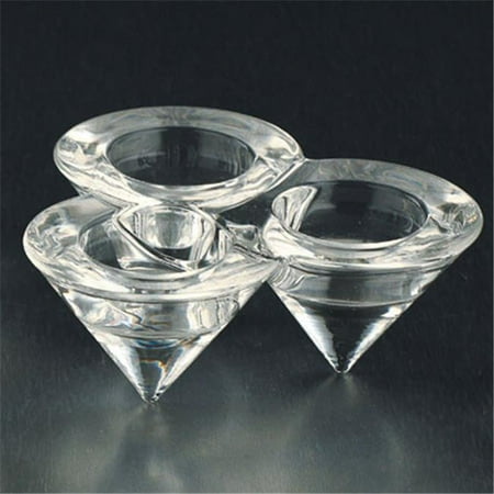 2 X Star - Diamond Star 68004 2 x 5.5 in. Glass Diamond Tealight Holder, Clear