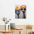 thumbnail image 2 of Nawypu Ostriches Paintings Lovely Canvas Animal Paintings Funny Ostrich Wall Decor Pictures Modern Canvas Wall Art Home Decor For Living Room Office Bedroom Ready to Hang 16x20 inch, 2 of 4