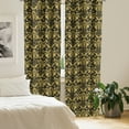 thumbnail image 2 of Ambesonne Damask Curtains, Antique Foliage Motifs, Pair of 28"x95", Black Earth Yellow, 2 of 5