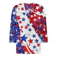 thumbnail image 5 of ADSSDQ 3/4 Length Sleeve Womens Tops 4th of July Button Down Shirts for Women Summer Top 2025 Patriotic American Flag Stars Stripes Graphic Tees Multicolor M, 5 of 7