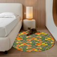 thumbnail image 2 of Round Rugs 3 Ft, Orange Lemons Non Slip Area Rugs for Kitchen Bedroom Entryway, Summer Botanical Elegant Pastoral Watercolor Washable Carpet Runner Rug Floor Mats for Bedroom Home Decor, 2 of 8