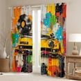 thumbnail image 2 of Feelyou Teens Street Graffiti Curtains Pack of 2 (42x84 Each), Modern Watercolor Artwork Curtains Blackout, Hip Hop Music Bedroom Curtains, Curtains and Drapes Room Decor, 2 of 6