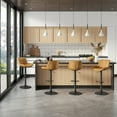thumbnail image 7 of Art Leon Rustic Bar Stools Set of 2, Faux Leather with Backrest Chrome Legs, Upholstered Swivel Kitchen Stools, Yellow, 7 of 7