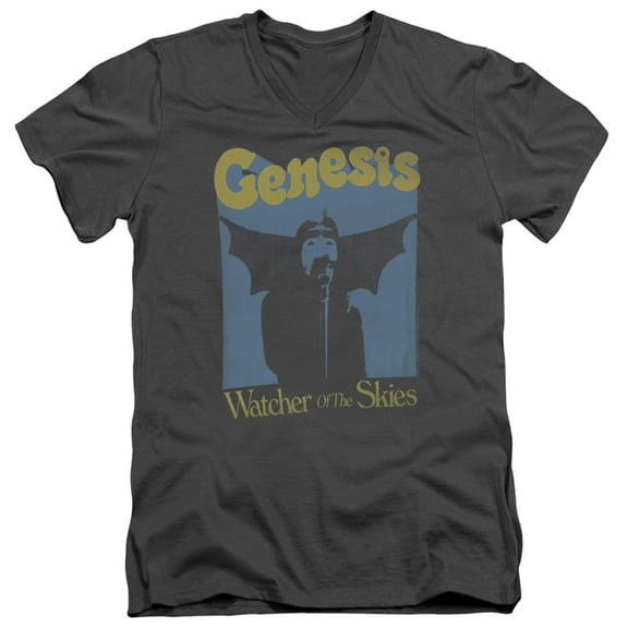 Genesis Watcher Of The Skies Adult V-Neck T-Shirt 30/1 T-Shirt Charcoal