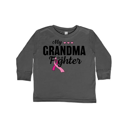 

Inktastic Breast Cancer Awareness My Grandma is a Fighter Gift Toddler Boy or Toddler Girl Long Sleeve T-Shirt