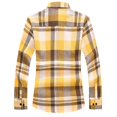 thumbnail image 3 of Men's Shirts Fall Winter Regular Fit Long Sleeve Plaid Shirt Jacket Big And Tall Plus Szie Button Down Casual Lapel Mens Dress Shirts Yellow XXL, 3 of 3