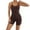 Brown, variant on Women Backless Bodysuit Short Jumpsuit Summer Casual Bodycon Shapewear Playsuit Strappy Sexy V Neck Cami Top Stretch Workout All in One Shorts Jumpsuits Yoga Rompers