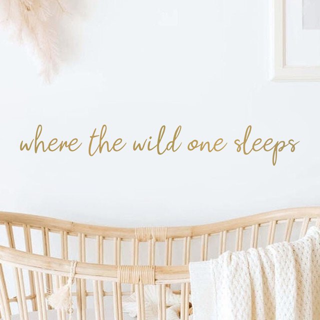 Adhesivos de pared para guardería con citas de papel pintado Where the Wild Sleeps
