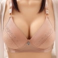 thumbnail image 3 of Bigersell Tank Tops Bra Women Lace With Underwire Solid Color Double Breasted Push Up Bra Women's Plus Size Sports Bra for Female Girls, Style 4570, Beige 40D, 3 of 7