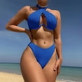 thumbnail image 2 of MKLEKYY Trajes De Baño Swimsuit New 2024 Steel Tray Sexy Backless European And Bikini Split Swimsuit Women'S Foreign Trade Bikini Swimsuit Set, 2 of 5