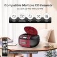 thumbnail image 3 of Boombox CD Cassette Player Combo, Boom Box and AM FM Radio with Bluetooth for Home & Outdoor, Stereo Sound with Remote Control, 3 of 7
