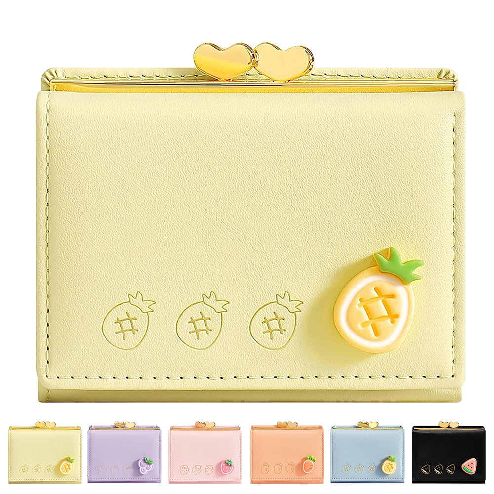 Strawberry Cute Wallets for Teen Girls Small Wallet Aesthetic PU
