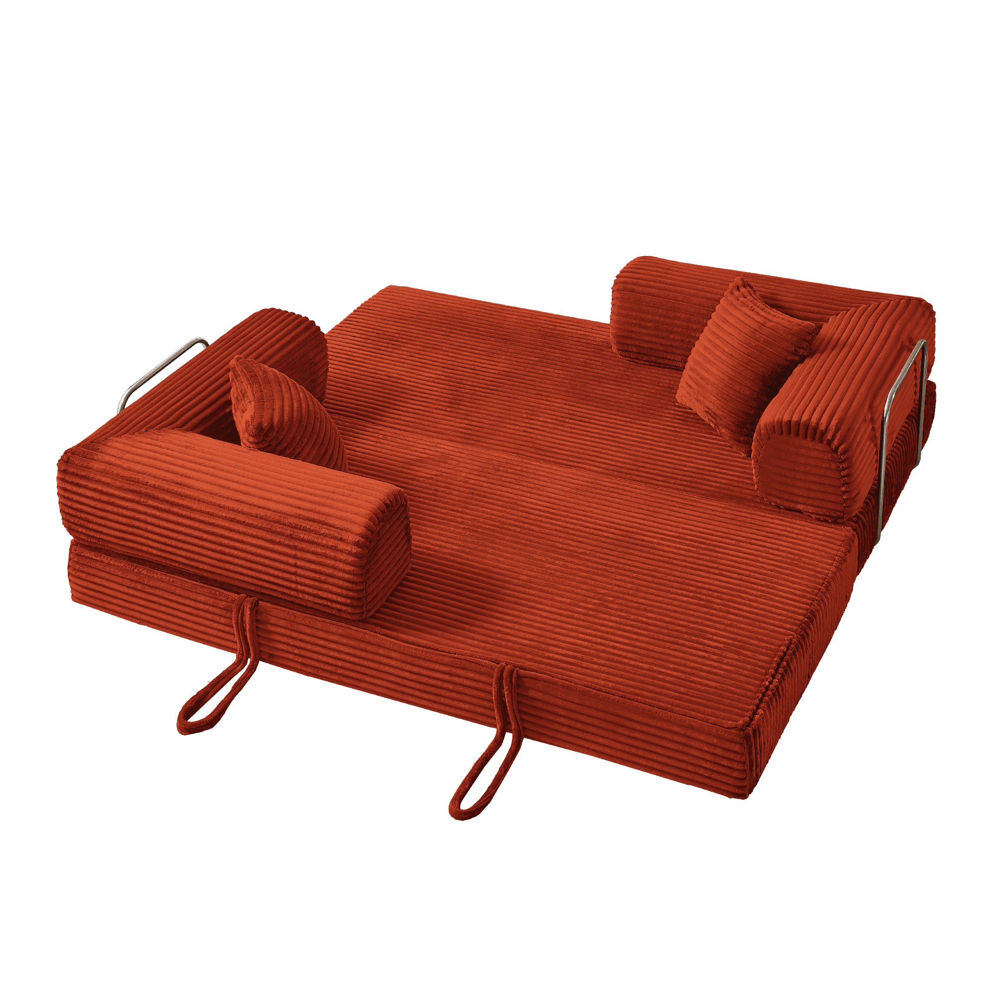 BSHTI 4-in-1 Modular Convertible Sofa Bed – No Assembly Required, Vacuum Compressed, High-Density Foam, Corduroy Fabric, Foldable Floor Couch, Space Saver, for Apartment Dorm Office
