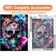 thumbnail image 2 of Skull Flower Diamond Painting Kits For Adults, Diy Full Round Drill 5d Full Drill Crystal Rhinestone Diamond Art Kits,diamond Dots Gem Art Craft Home, 2 of 4