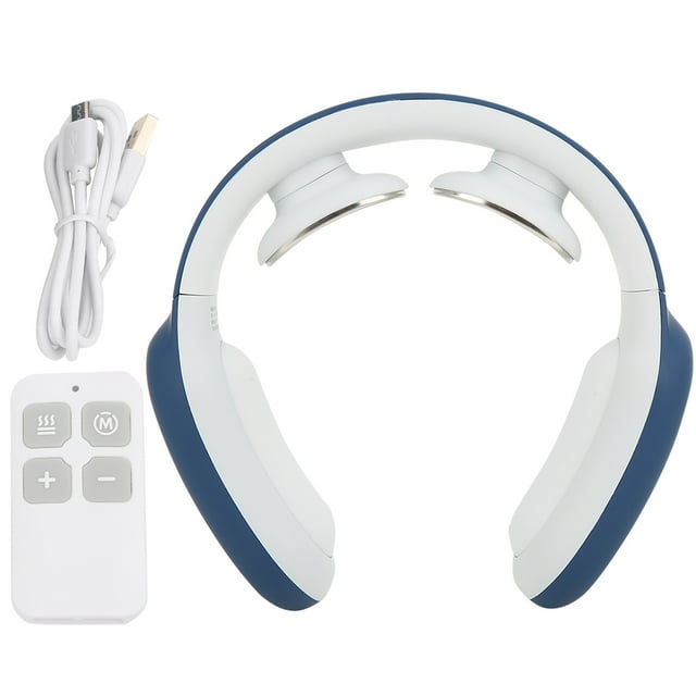 Masajeador inteligente de hombros y cuello, dispositivo de masaje eléctrico doméstico, protección multifunción para cintura y cuello, color azul