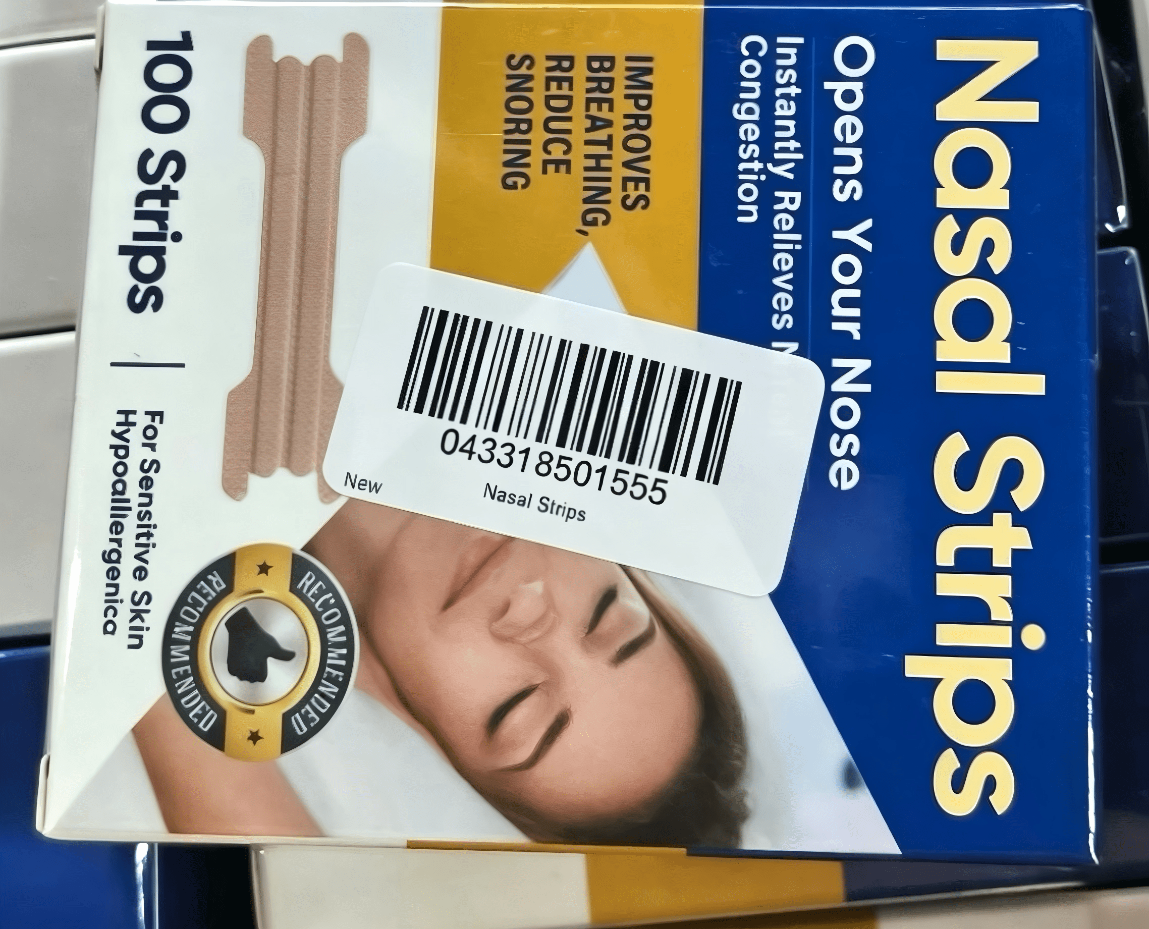Nasal Strips for Snoring, 100PCS Nose Strips for Breathing, Extra Strength Anti Snoring Solution for Men Women