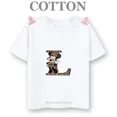 thumbnail image 3 of Camiseta de algodón con el alfabeto H-N de Disney Mickey, moda de verano, informal, para niños y niños, camisetas de manga corta con cuello redondo, 3 of 5