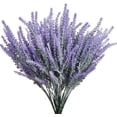 thumbnail image 2 of Sinhoon 4PCS Artificial Flowers Flocked Plastic Lavender Bundle Fake Plants Wedding Bridle Bouquet Indoor Outdoor Home Kitchen Office Table Centerpieces Arrangements Christmas Decor (Purple), 2 of 5