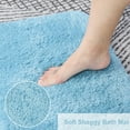 thumbnail image 4 of PiccoCasa Luxury Soft Plush Shaggy Thick Microfiber Bath Mat Floor Mat Non-slip Rubber Back Blue 20" x 31", 4 of 7
