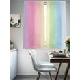 thumbnail image 4 of Rainbow Stripes Sheer Curtains 63 Inch Length 2 Panels Set for Living Room/Bedroom, Modern Colorful Cream Striped Aesthetics Curtain Sheers Drapes Rod Pocket Curtains Window Treatment Set 52''x63''x2, 4 of 7