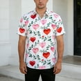 thumbnail image 6 of Lorytime Valentine Hawaiian Shirts for Men Unisex Heart Heart Button Down Shirt Collared Short Sleeve Tops Gift White L, 6 of 7