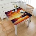 thumbnail image 2 of nygtbtfer Tablecloth Eiffel Tower, Paris Eiffel Tower Non-Fading Table Covers Kitchen Dinning Tabletop Decoration, Washable Table Cloth for Outdoor Indoor Use Elastic Edge, 2 of 7
