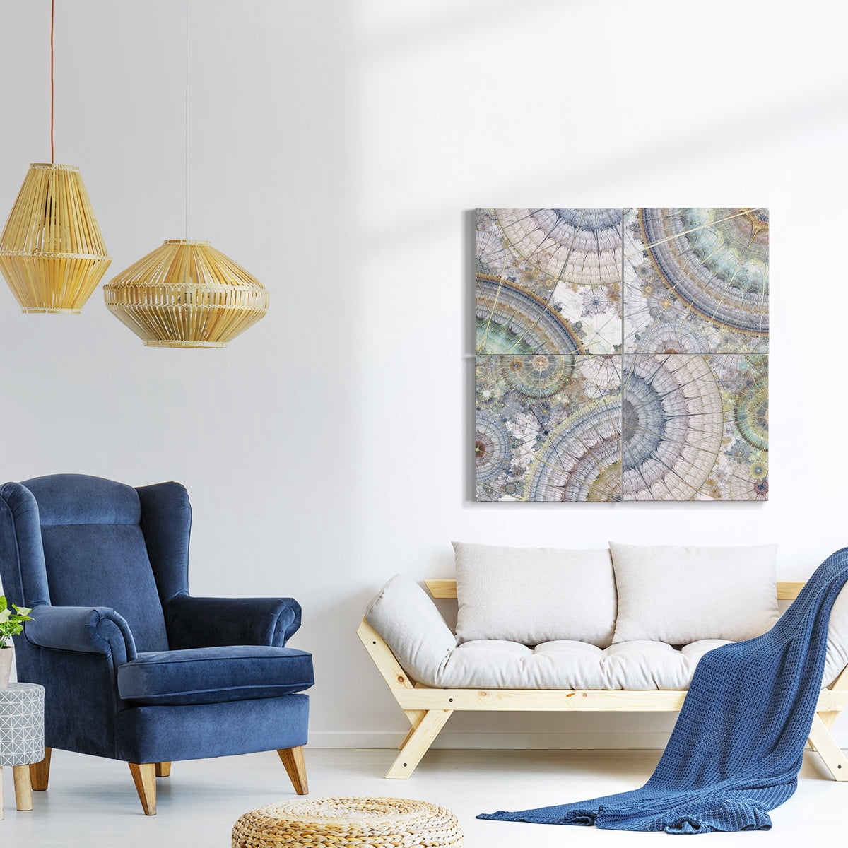Wexford Home Set of 4 Abstract Wall Art 12 x 12 inches Each Modern Purple Wall Décor for Living Room Office Room Bedroom