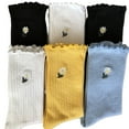 thumbnail image 3 of H & B Women's Crew Ruffle Socks, Solid Color Daisy Cotton, 6 Pack, 3 of 8
