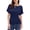 Navy Blue, variant on Weardear Womens Ruched Tops Dolman Short Sleeve Shirts Casual T Shirts Boat Neck Summer Off Shoulder Batwing Tops