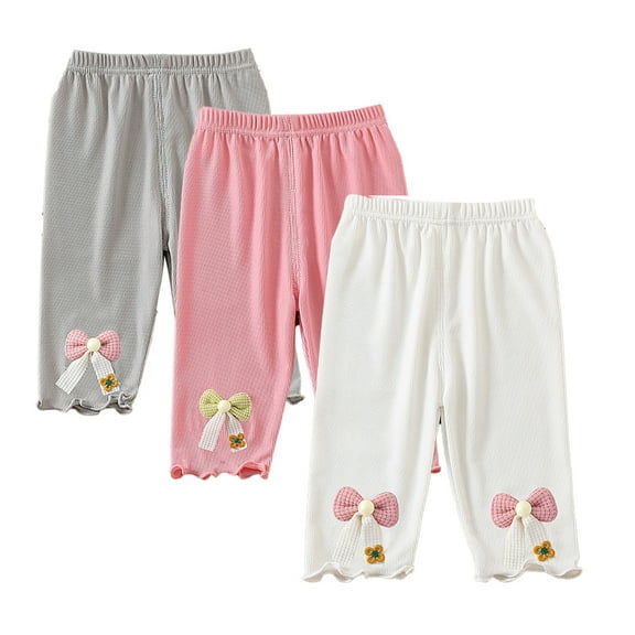 Esaierr Girls Cartoon Footless Leggings Toddler Baby Thin Skinny Stretch Cropped Trousers 1-6 Years