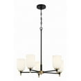 thumbnail image 6 of Craftmade - Council 5 Light 31 in. Flat Black/Satin Brass Finish Chandelier with White Frosted Glass, 6 of 6