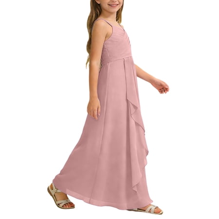 Tween Girl Tulle Dress Pink Dress Sleeveless Special Occasion Dress Graduation Dress Outfit 11-12Years