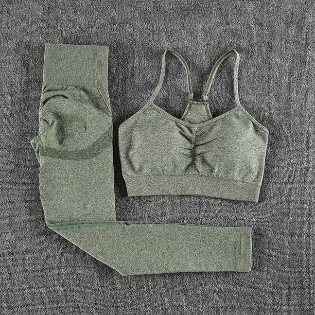 Conjuntos de gimnasio sin costuras, trajes deportivos para Fitness, ropa de mujer, mallas de botín de cintura alta, sujetador deportivo, ropa atlética para correr, conjunto de Yoga Tan Jianjun unisex