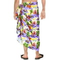 thumbnail image 3 of HAPPY BAY Men's Pareo Swim Trunk Holiday Sarong Long Beach Wrap One Size Purple, Hawaiian Summer Vacation Party, 3 of 5