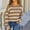 01 Khaki, variant on Weiqiqre Womens Sweater Striped Color Block Short Sweater Long Sleeve Crew Neck Casual Loose Knit Pullover Tops