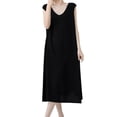 thumbnail image 2 of Nightgowns for Women Sleeveless Nightdress Night Gowns Short Sleepshirt Soft Sleepwear Pajama Dress Black Free Size, 2 of 5