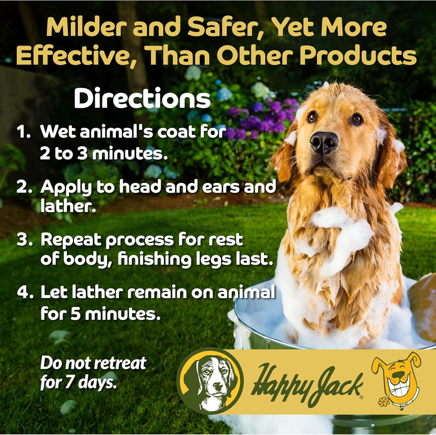 Happy Jack Paracide Flea and Tick Shampoo for Dogs, Cats, Ferrets and Horses, 8 oz