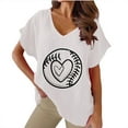 thumbnail image 2 of Going Out Tops for Women Viikei Womens Tops Short Sleeve Prints,Plus Size T Shirts for Women,Women V-neck Print T-Shirts Fashion Comfortable Female Blouses White XXXL, 2 of 4