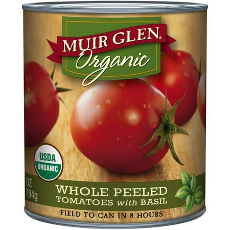 Muir Glen Organic Whole Peeled Tomatoes with Basil 28 Oz (Pack of