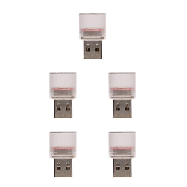 Ounissouiy Luz del coche Decoración USB LED Lámpara de ambiente interior Hogar romántico Fiesta portátil Iluminación automática Luz roja Type1 NO1