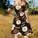 thumbnail image 5 of Vestido de desayuno con huevos y tocino, vestido para mujer, vestidos de verano para mujer, 5 of 7