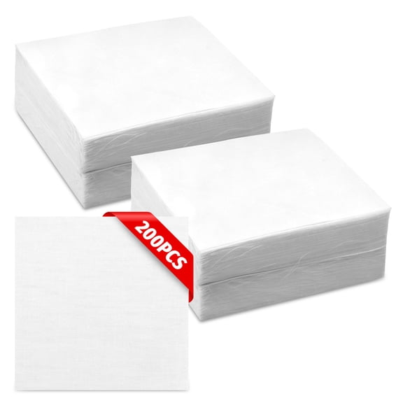 Grusce 200PCS White Fabric Squares for Quilting 3.94 Inch Precut Cotton Fabric Squares Solid White DIY Cloth for Sewing Craft Bag Making