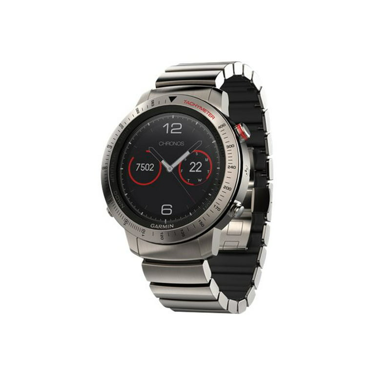 Garmin fenix Chronos - With titanium hybrid - GPS/GLONASS watch hiking, cycle, golf, running, swimming 1.2" - Walmart.com