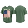 thumbnail image 2 of 250 Anniversary Usa Shirt Men Independence Day Patriotic Shirts Graphic Crew Neck Usa Flag Tees Short Sleeve Loose American Flag T Shirts Army Green L, 2 of 4