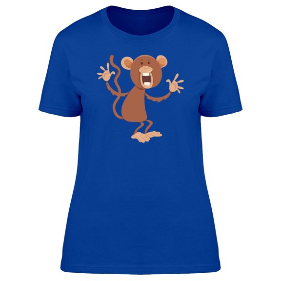 Funny Happy Monkey Cartoon Tee Women's -Image by Shutterstock