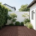 thumbnail image 6 of 44Pcs Interlocking Patio Deck Tiles, H Style, 12 x 12in, Waterproof Floor Tiles for Porch, Poolside, Balcony, Backyard, Red Brown, 6 of 12