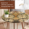 thumbnail image 5 of Retro Clocks Round Fitted Table Cover Hand Painted Vintage Waterproof Table Cloth with Elastic Edge Wipeable Tablecloth for Picnic Camping Party Fits 36"-44" Diameter, 5 of 8