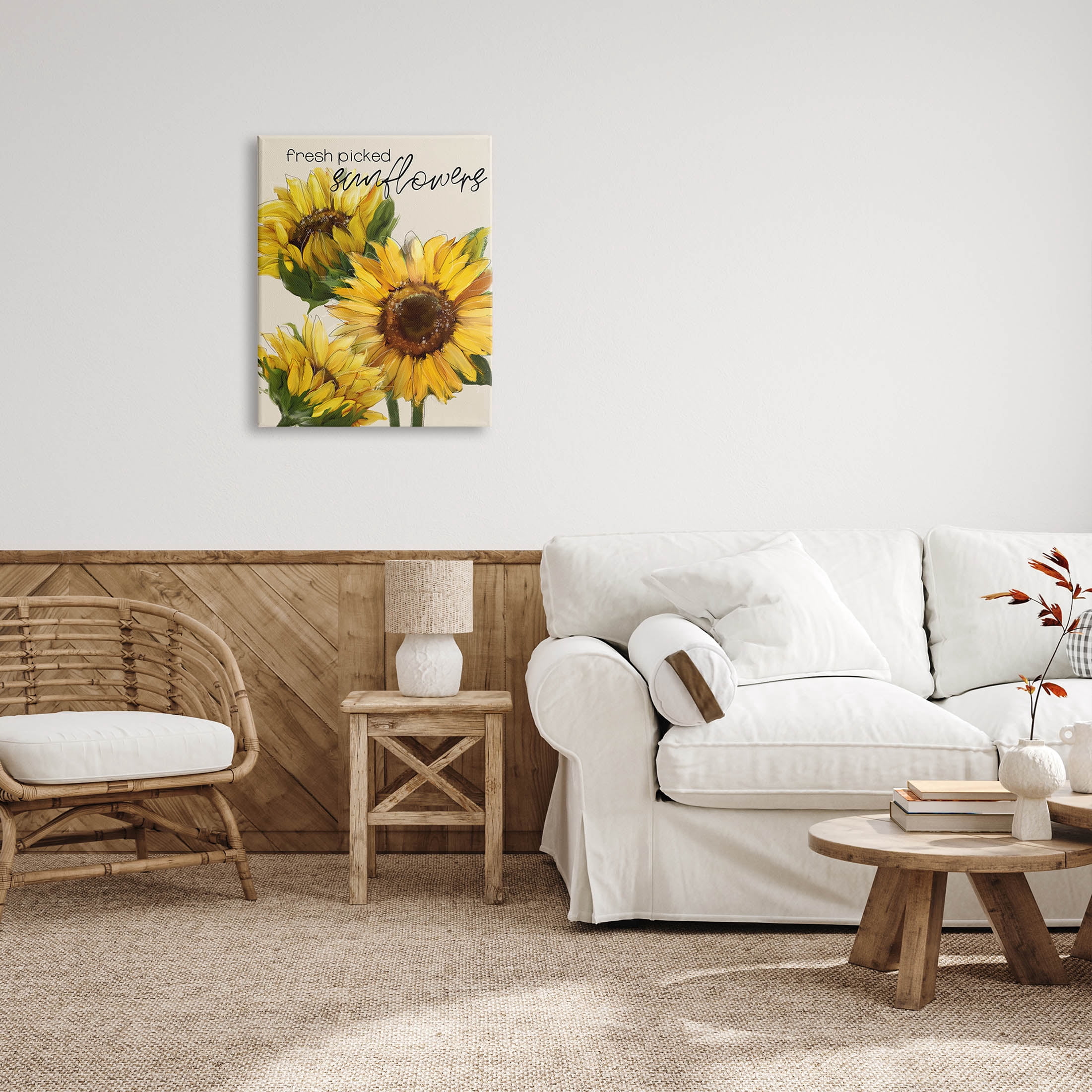 Stupell Industries Fresh Picked Sunflowers Typography Graphic Art Gallery Wrapped Canvas Print Wall Art, Design by Conrad Knutsen