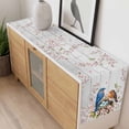 thumbnail image 4 of Birds Floral Table Runner - 70 Inch Long, Kitchen Dining Table Runner Dresser Scarves, Farmhouse Country Pink Flower Leaf Wood Grain Farmhouse Decor for Coffee Tables Wedding Party Banquet, 4 of 8